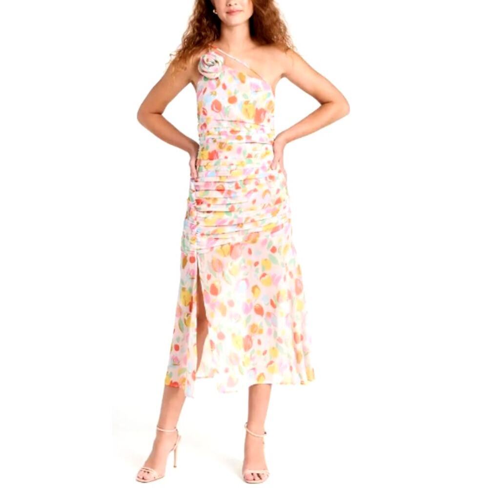 For Love & Lemons Multi Floral Desmona Midi Dress Size S